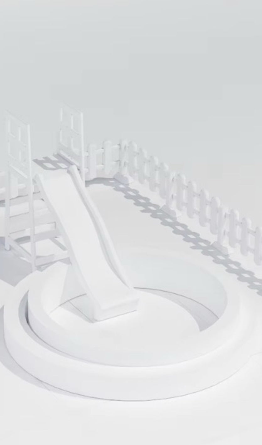 12ft Round Ball Pit + Single Slide ♡