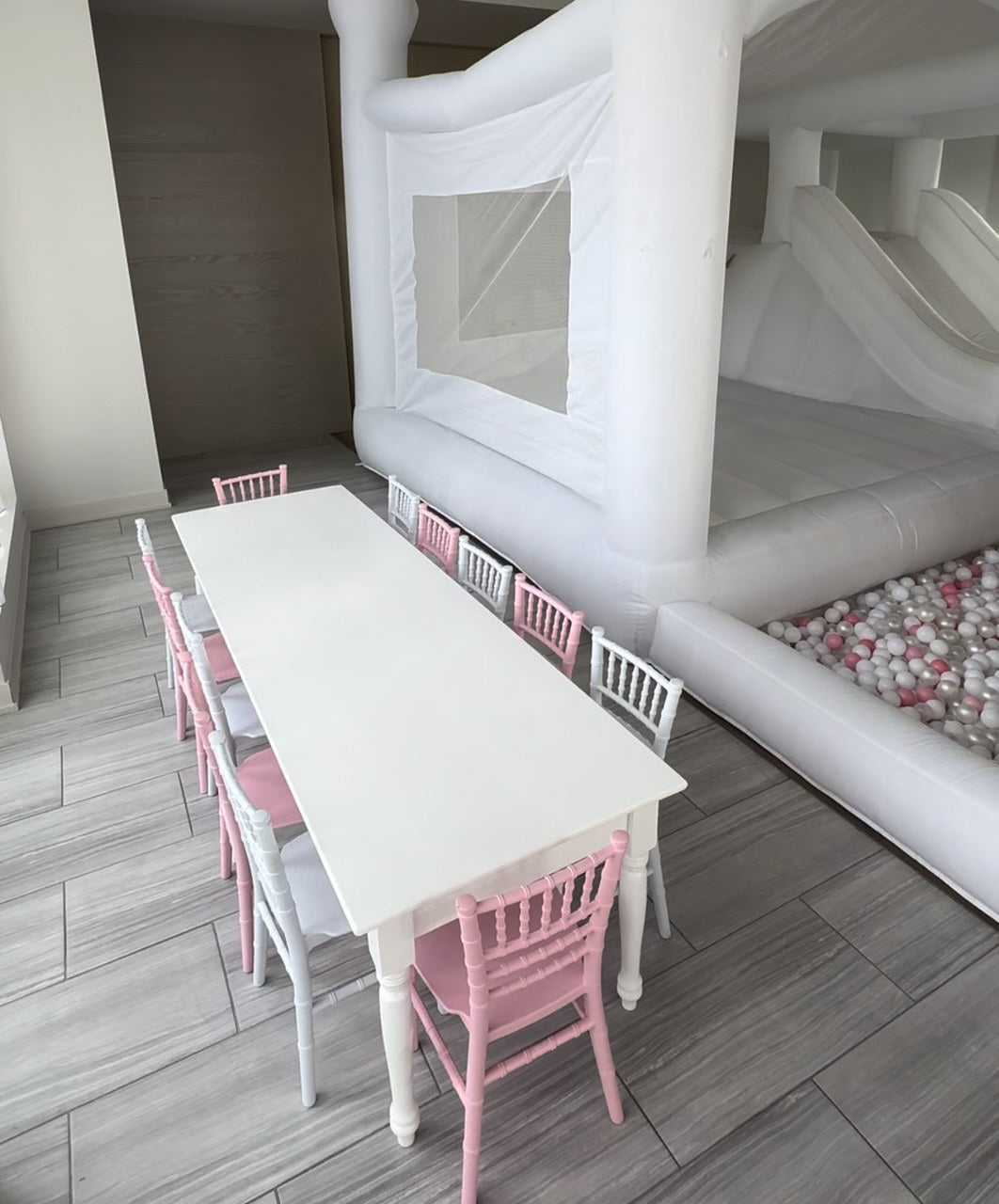 Kids Table & Chairs- Pink or White Chairs