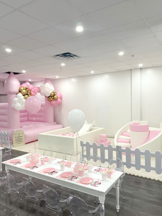 8ft Pink Castle + 5ft Ball Pit Climber Combo